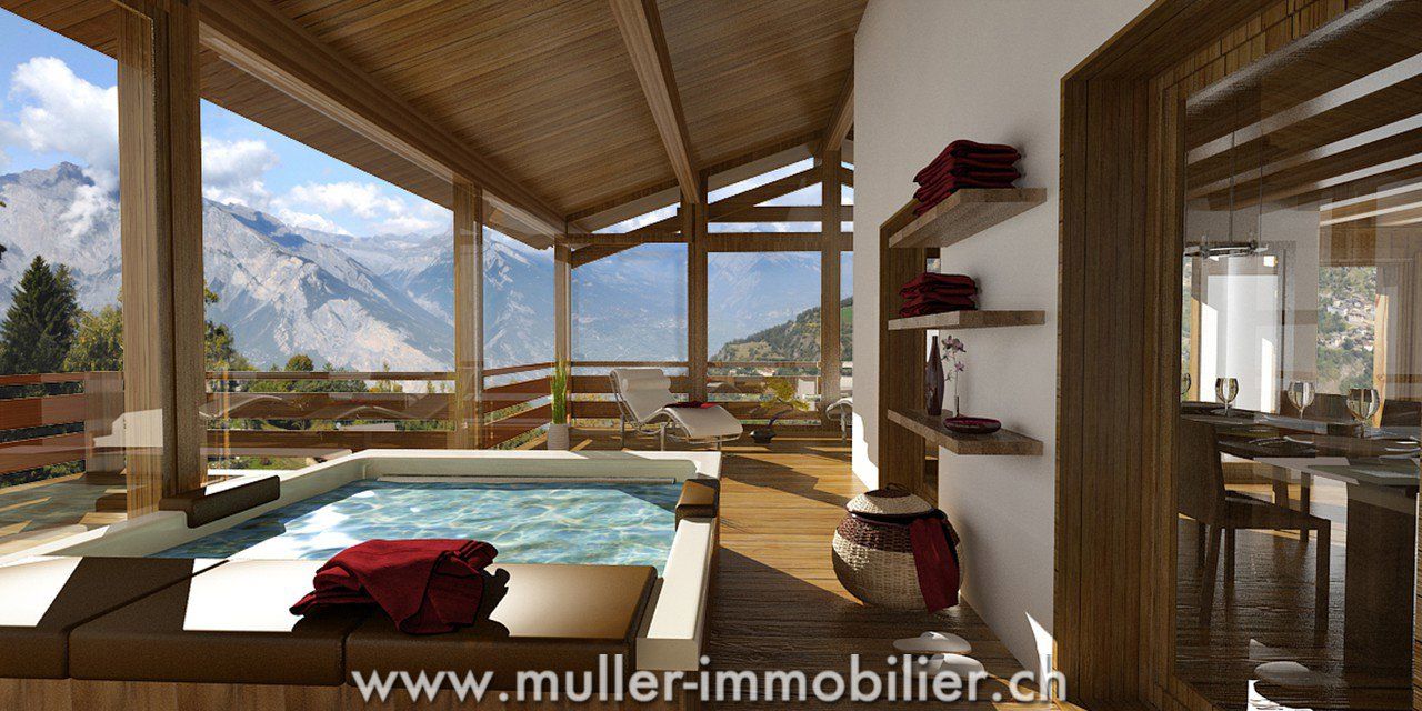 Chalet avec jacuzzi, sauna et une vue imprenable sur les montagnes