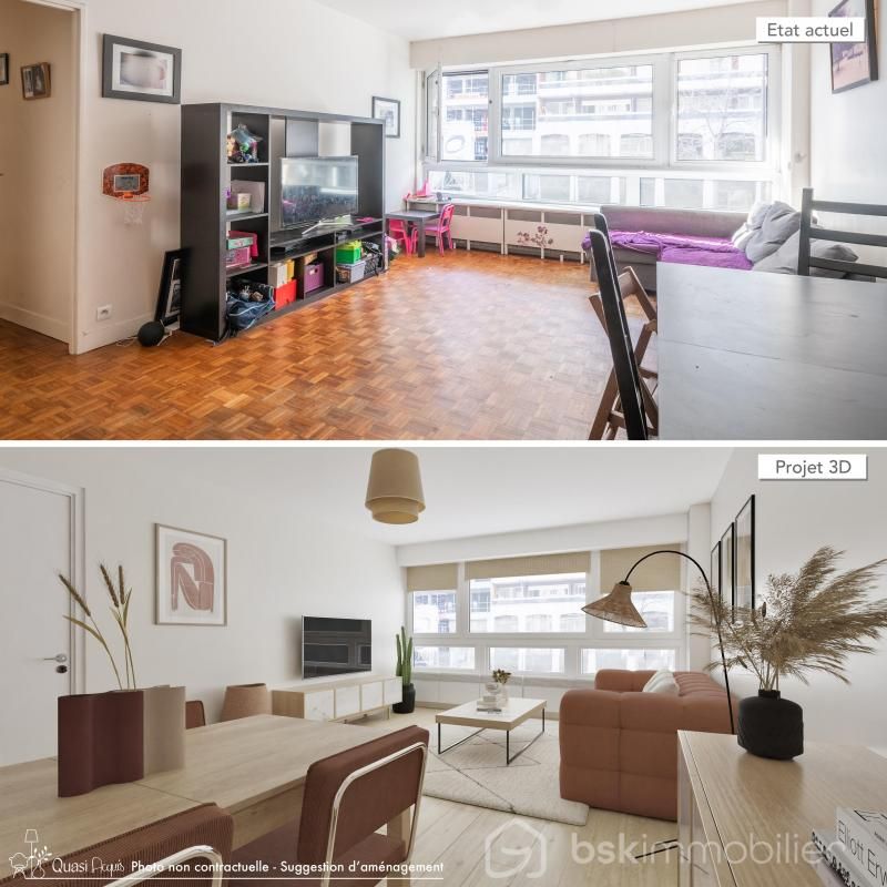 APPARTEMENT TRAVERSANT 121 m2- PARIS 17e composé d'un T3 et un T2  'usage particuliers ou professionnels'