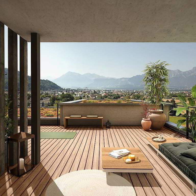 Terrassenwohnung mit unverbaubarer Aussicht auf die Berner