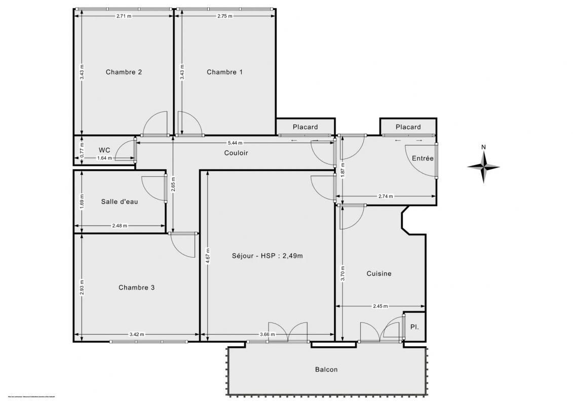 Appartement de 73 m2 avec 3 chambres à côté de la gare