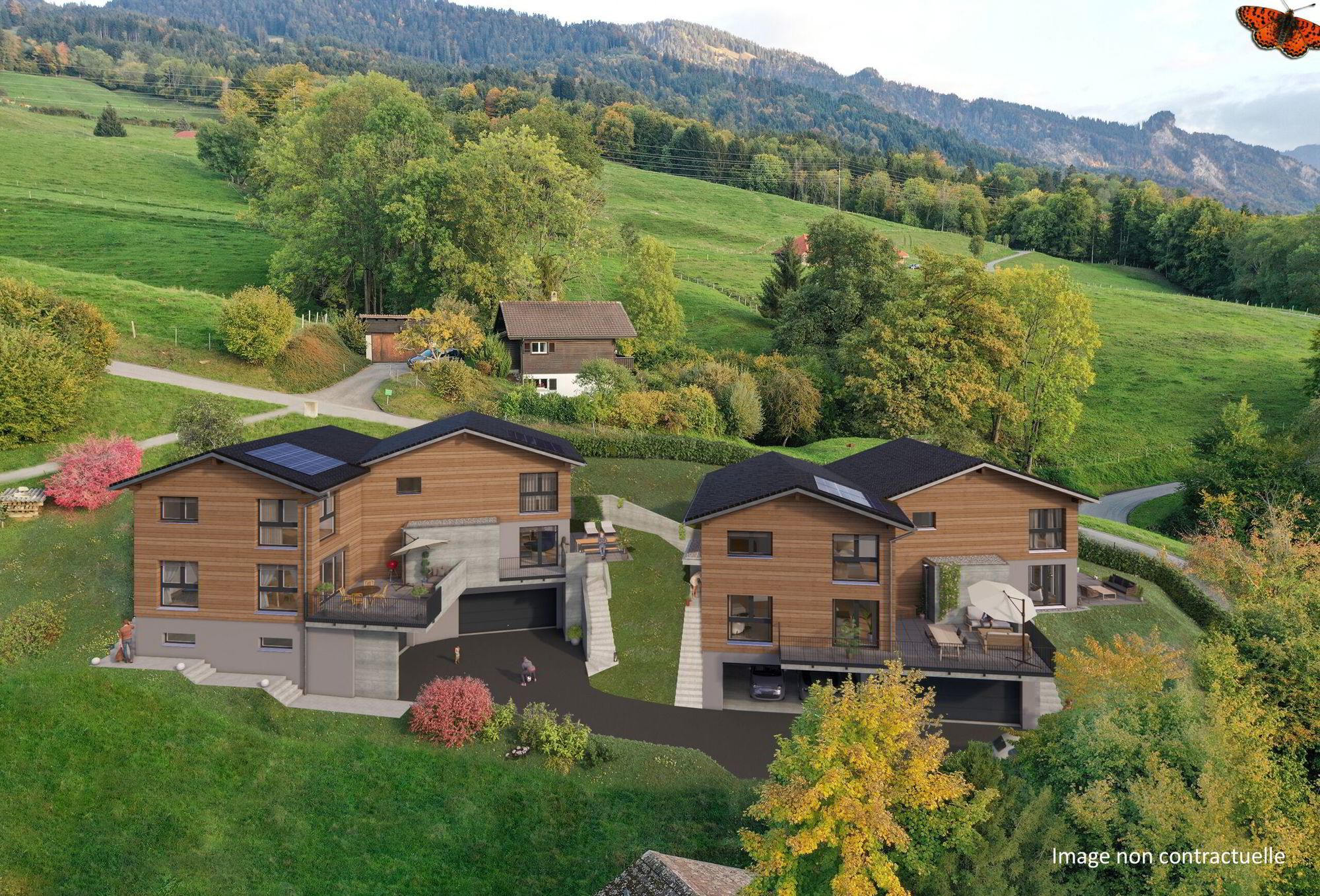 SUPERBES VILLAS AVEC VUE SUR LE LAC ET LES MONTAGNES