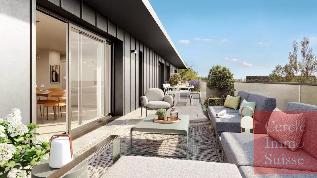 Magnifique attique neuf T5 en vente de 135 m² avec grande terrasse à Divonne-les-Bains (01220), proche Suisse