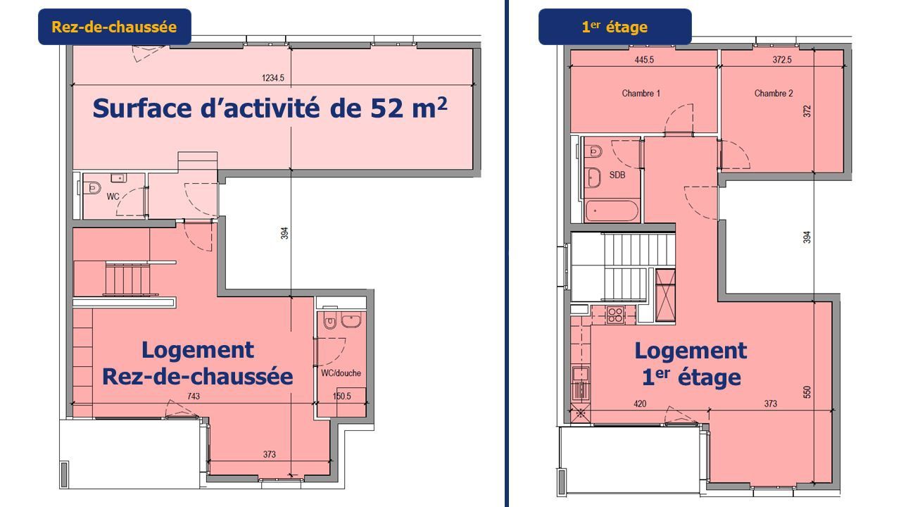 Appartement neuf de 4.5 pièces avec surface commerciale de 52m2
