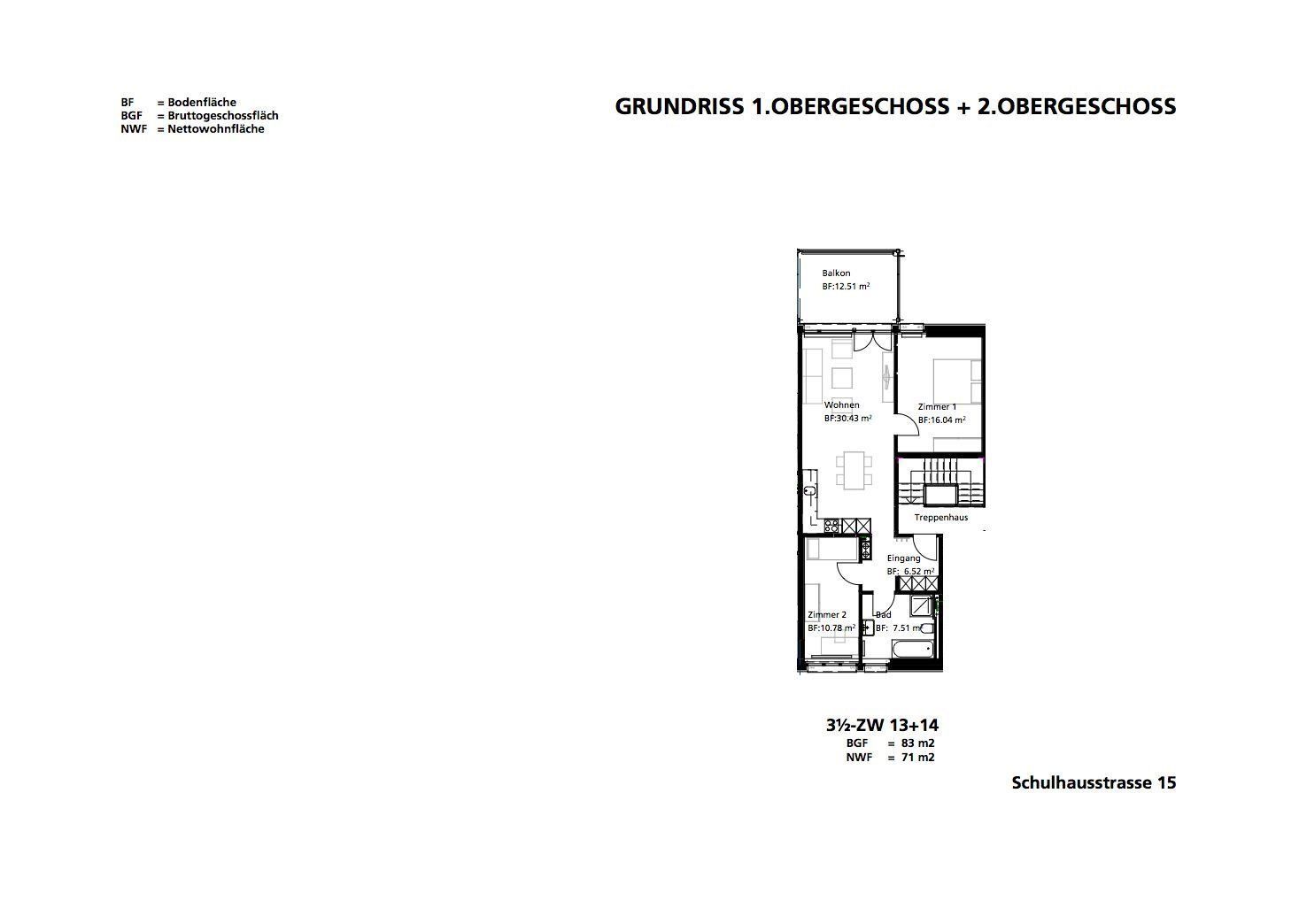 Moderne 3-Zimmerwohnung im 2. Stock links