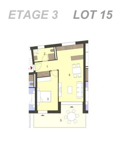 New 2.5 room apartment with balcony in La Tour-de-Peilz