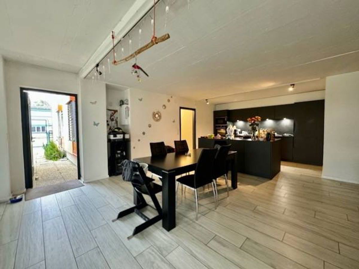 Loft apartment 4.5 rooms, 5 commercial premises, 4 of which rented, 6 parking spaces, terrace and garden