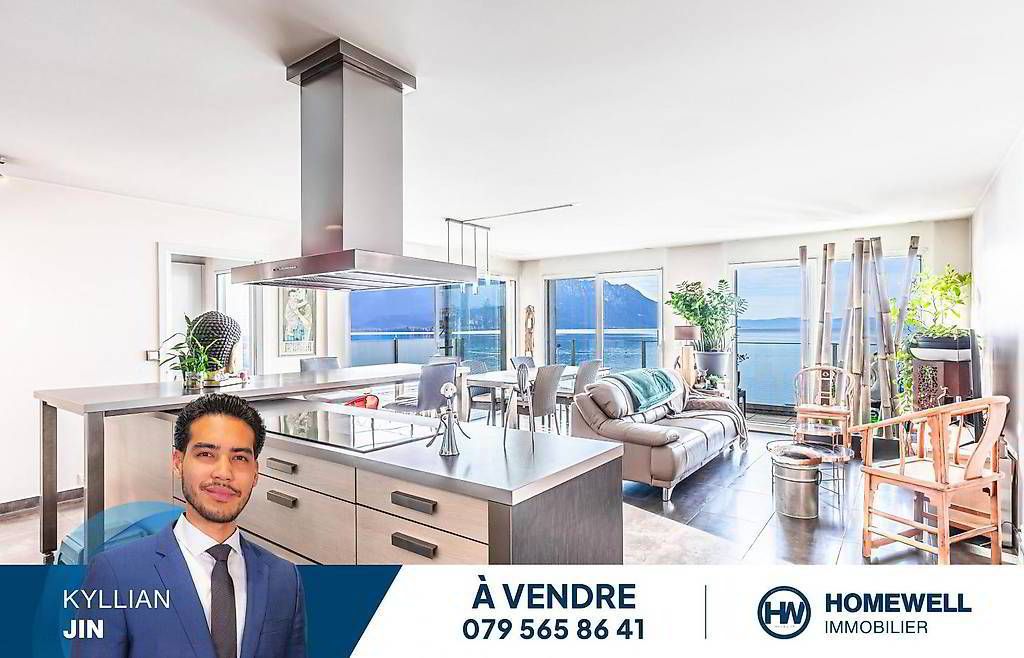 Beau penthouse avec vue panoramique sur le lac Léman et