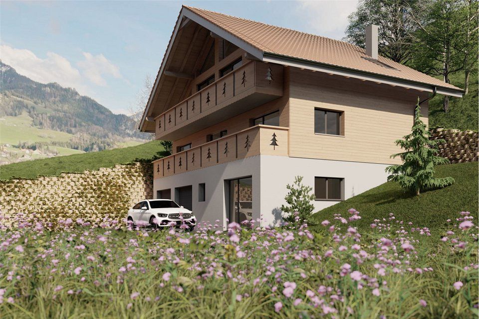 Superb opportunity in Cerniat New chalet of high standing on a plot of 1215m2